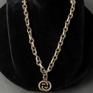 Antique Silver Monogram Necklace
